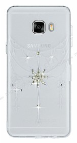 Samsung Galaxy C7 SM-C7000 Sar Tal Yldz effaf Silikon Klf