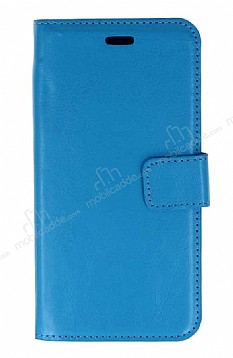 Samsung Galaxy E5 Czdanl Kapakl Mavi Deri Klf