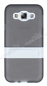 Samsung Galaxy E5 Standl effaf Siyah Silikon Klf