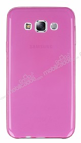 Samsung Galaxy E7 Ultra nce effaf Pembe Silikon Klf