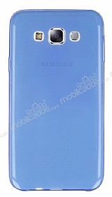 Samsung Galaxy E7 Ultra nce effaf Mavi Silikon Klf