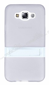 Samsung Galaxy E7 Standl effaf Beyaz Silikon Klf