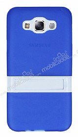 Samsung Galaxy E7 Standl effaf Mavi Silikon Klf