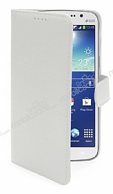 Samsung Galaxy Grand 2 Czdanl Yan Kapakl Beyaz Deri Klf