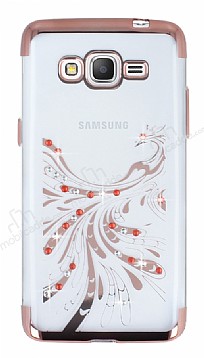 Samsung Galaxy Grand Prime / Prime Plus Rose Gold Peacock Tal effaf Silikon Klf