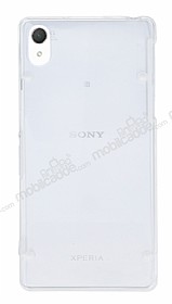 Sony Xperia Z2 Beyaz Silikon Kenarl effaf Rubber Klf
