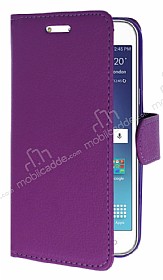 Samsung Galaxy J2 Czdanl Yan Kapakl Mor Deri Klf
