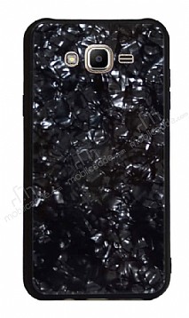Samsung Galaxy J2 Desenli Silikon Kenarl Siyah Rubber Klf