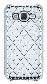 Samsung Galaxy J2 Diamond Silver Kenarl effaf Silikon Klf