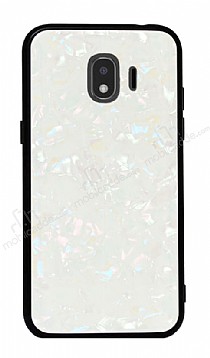 Samsung Galaxy J2 Pro 2018 Desenli Silikon Kenarl Beyaz Rubber Klf