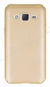 Samsung Galaxy J2 Tam Kenar Koruma Gold Rubber Klf