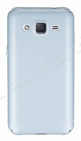 Samsung Galaxy J2 Tam Kenar Koruma Silver Rubber Klf