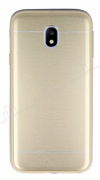Samsung Galaxy J3 Pro 2017 Silikon Kenarl Metal Gold Klf