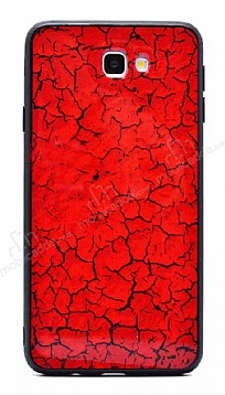 Samsung Galaxy J4 Plus Marble Krmz Silikon Klf