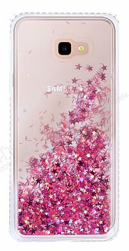 Samsung Galaxy J4 Plus Simli Sulu Koyu Pembe Rubber Klf