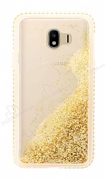 Samsung Galaxy J4 Simli Sulu Gold Rubber Klf