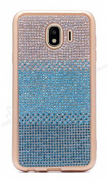 Samsung Galaxy J4 Tal Geili Mavi Silikon Klf