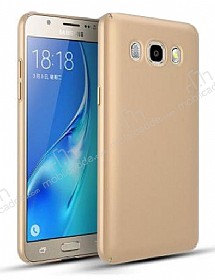 Samsung Galaxy J5 2016 Tam Kenar Koruma Gold Rubber Klf
