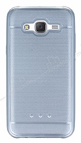 Samsung Galaxy J5 Metalik Noktal Silver Silikon Klf