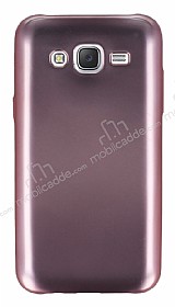 Samsung Galaxy J5 Metalik Pembe Silikon Klf