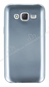 Samsung Galaxy J5 Metalik Silver Silikon Klf