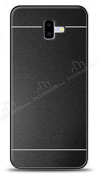 Samsung Galaxy J6 Plus Metal Siyah eritli Rubber Klf
