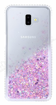 Samsung Galaxy J6 Plus Simli Sulu Mor Rubber Klf