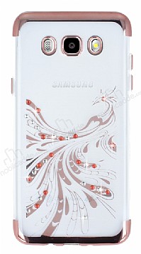 Samsung Galaxy J7 2016 Rose Gold Peacock Tal effaf Silikon Klf