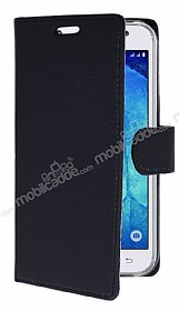 Samsung Galaxy J7 / Galaxy J7 Core Czdanl Yan Kapakl Siyah Deri Klf