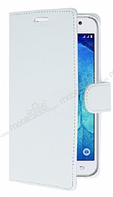 Samsung Galaxy J7 / Galaxy J7 Core Czdanl Yan Kapakl Beyaz Deri Klf