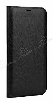 Samsung Galaxy J7 Max Czdanl Yan Kapakl Siyah Deri Klf