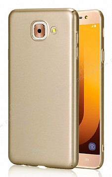 Samsung Galaxy J7 Max Tam Kenar Koruma Gold Rubber Klf