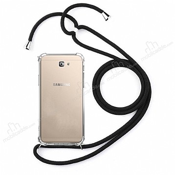 Samsung Galaxy J7 Prime / J7 Prime 2 Siyah Askl effaf Silikon Klf