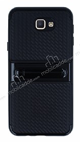 Samsung Galaxy J5 Prime Standl izgili Siyah Silikon Klf