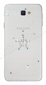 Samsung Galaxy J7 Prime / J7 Prime 2 Mavi Tal Yldz effaf Silikon Klf