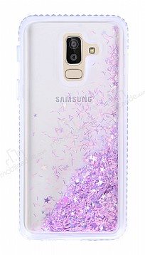 Samsung Galaxy J8 Simli Sulu Mor Rubber Klf