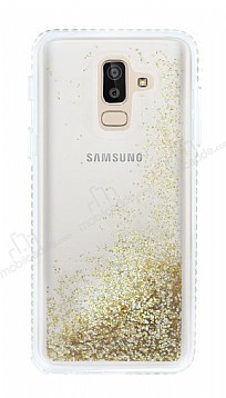 Samsung Galaxy J8 Simli Sulu Gold Rubber Klf
