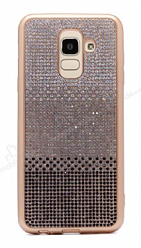 Samsung Galaxy J8 Tal Geili Siyah Silikon Klf