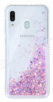 Samsung Galaxy M20 Simli Sulu Mor Rubber Klf