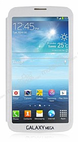 Samsung Galaxy Mega 6.3 Tam Ekran Pencereli Kapakl Beyaz Klf