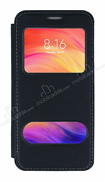 Samsung Galaxy Note 10 ift Pencereli Kapakl Siyah Klf