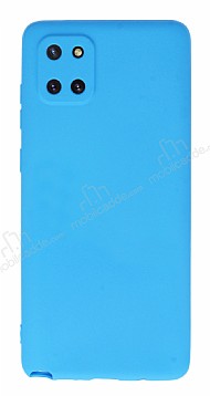 Samsung Galaxy Note 10 Lite Kamera Korumal Mavi Silikon Klf