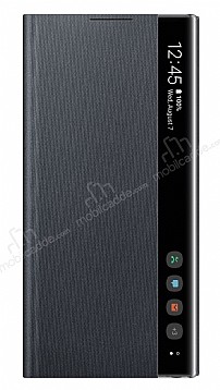 Samsung Galaxy Note 10 Orjinal Clear View Uyku Modlu Siyah Klf