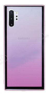 Samsung Galaxy Note 10 Silikon Kenarl Geili Pembe Rubber Klf