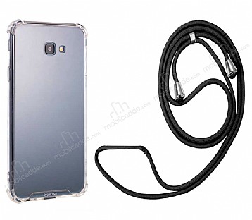 Samsung Galaxy J4 Plus Askl effaf Siyah Silikon Klf