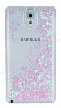 Samsung Galaxy Note 3 Simli Sulu Ak Pembe Rubber Klf