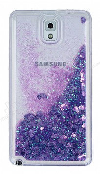 Samsung Galaxy Note 3 Simli Sulu Mor Rubber Klf
