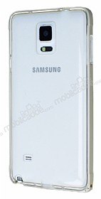 Samsung Galaxy Note 4 Gold Metal Kenarl effaf Silikon Klf