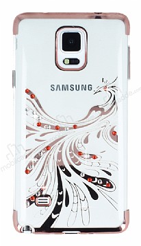 Samsung Galaxy Note 4 Rose Gold Peacock Tal effaf Silikon Klf