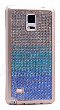 Samsung Galaxy Note 4 Tal Geili Mavi Silikon Klf